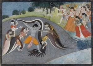 Krishna Subduing Kaliya, the Snake Demon by Unbekannt