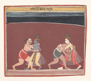 Krishna and Balarama Fight the Evil King Kamsa
