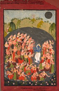 Krishna and the Gopis Gather for Rasamandala, c. 1720-1730 by Unbekannt