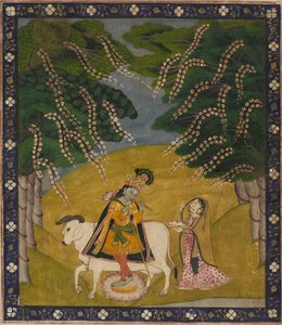 Krishna being offered cakes by Unbekannt