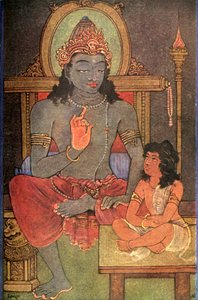 Krishna instructing Arjuna by Unbekannt