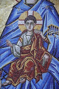 Kykkos monastery, Cyprus. Mosaic detail. Jesus as a child
