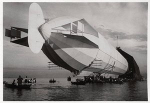 LZ 6 Entering a Floating Hanger, Halle, Germany by Unbekannt