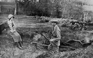 Lady Elizabeth Bowes-Lyon and the Duke of York at her Hertfordshire Home near Welwyn