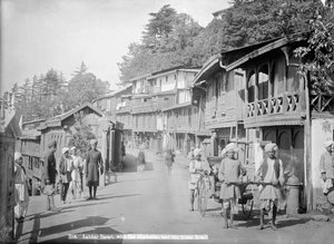 Lakkar Bazaar, with the Hindustan and the Tibet road, Simla, India