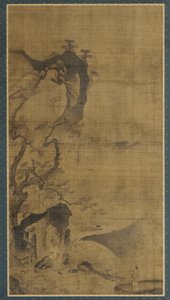 Landscape: Mountains and Water, a Figure under a Pine Tree by Unbekannt