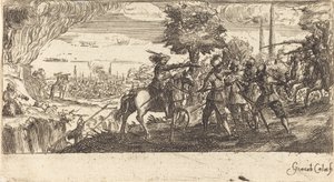 Landscape with Battle Scene by Unbekannt