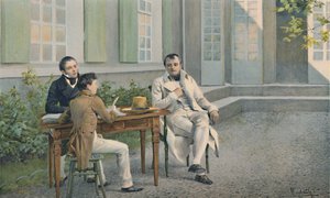 Las Casas and His Son Writing The History of Napoleon Under His Dictation, c1815, 1896