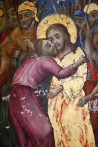The Kiss of Judas, Fresco of the Church of the Holy Sepulchre, Jerusalem, Israel