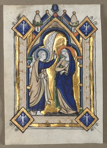 Leaf Excised from a Psalter: The Annunciation, c. 1260 by Unbekannt