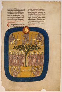 Leaf from a Beatus Manuscript: Angels Restrain the Four Winds..., ca. 1180 by Unbekannt