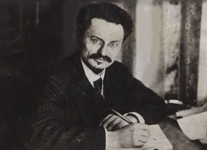 Leon Trotsky at his writing desk, Early 1920s
