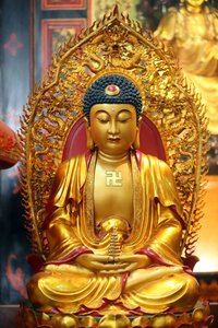 Golden Buddha Statue at Leong San Buddhist Temple