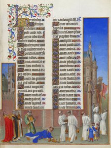 Les Très Riches Heures du Duc de Berry, Folio 72r - The Procession of Saint Gregory