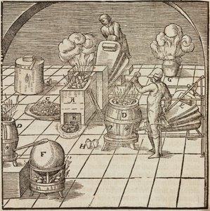 Copper Analysis Equipment - Engraving from Description of Ores and Principal Mining Methods, by Lazarus Ecker by Unbekannt