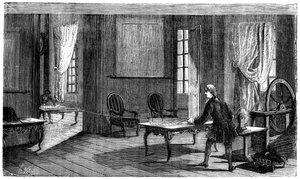 Lesage experimenting with the first electric telegraph, Geneva, 1774