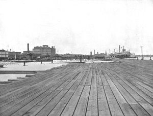 Levee and Steamboat Landing, New Orleans, Louisiana, USA, c1900 by Unbekannt