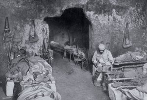 Living Quarters in a French Cave, World War I by Unbekannt