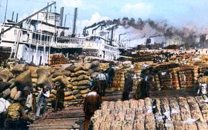 Loading Cotton onto a Ship, Memphis, Tennessee, USA, c1900s by Unbekannt