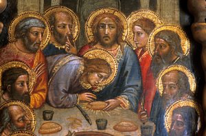 Nantes/Musee des Beaux Arts - La Cene (detail) by Mariotto di Nardo - Italian Primitive of the 14th Century by Unbekannt