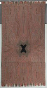 Long Shawl with Large Symmetrical Botehs and Small Black Center, 1855-1862