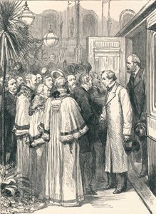Lord Beaconsfield and Lord Salisbury at Charing Cross Railway Station by Unbekannt