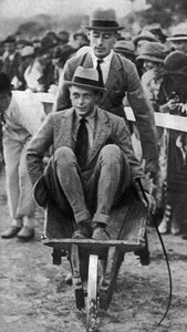 Louis Mountbatten Wheels His Cousin, the Prince of Wales, at a Gymkhana in Malta by Unbekannt
