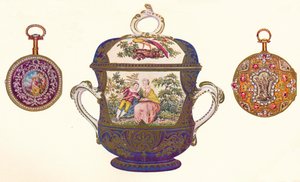 Louis XVI. Gold Repeater, c.1770, Old Chelsea Porcelain Porringer and Cover, c.1710, 1903