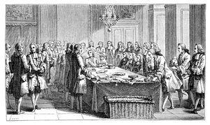 Louis XV Signing The New Treaty, 1757, 1885 by Unbekannt