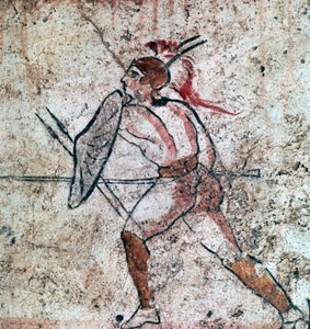 Lucanian wall-painting of a warrior by Unbekannt