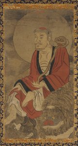 Luohan and Lion by Unbekannt