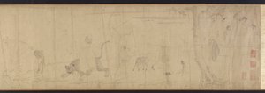 Luohans and Animals Crossing the Sea by Unbekannt