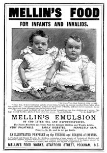 Magazine Advertisement for Mellins Emulsion, a Food Supplement Based on Cod Liver Oil