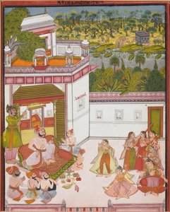Maharaja of Kotah Listening to Music and Watching Dancers, c. 1820