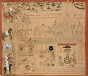 Maharana Amar Singh of Mewar at the Eklingji Temple by Unbekannt