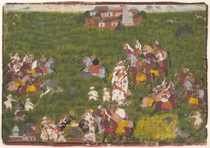 Maharana Sangram Singh Hunting Wild Boar