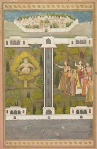 Mahliqa, Daughter of the Emperor of China, Pointing at the Bird-Man Khwaja Mubarak...verso, c. 171 by Unbekannt
