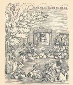 Major Denhan and His Party Received by the Sheikh of Bornu, 1826 by Unbekannt
