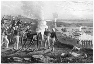Major Eyre driving the Oude rebels from Allahabad, 1857 by Unbekannt