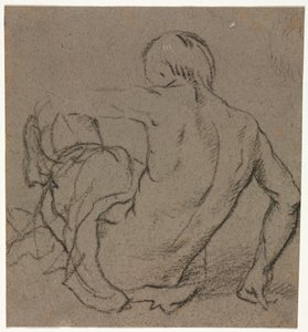 Man Seated on the Ground, Seen from Behind (recto), 1500s