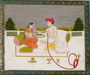 Man and woman with hookah, 18th century