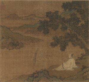 Man on a Hillside under a Tree Overlooking a River, Ming Dynasty by Unbekannt