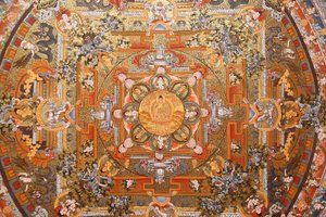 Mandala on a thangka, Bhaktapur, Nepal