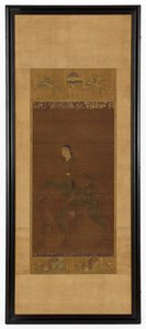 Manjushri riding a lion