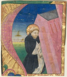 Manuscript Illumination with Saint Dominic Saving the Church of Saint John