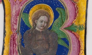 Manuscript Leaf Cutting from a Choir Book with an Illuminated Initial B
