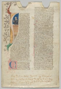 Manuscript Leaf, Italian, 14th century