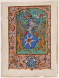 Manuscript Leaf with Coat of Arms, from a Book of Hours by Unbekannt