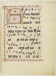 Manuscript Leaf with Initial A, from an Antiphonary, German by Unbekannt
