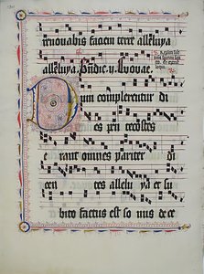 Manuscript Leaf with Initial D, from an Antiphonary by Unbekannt